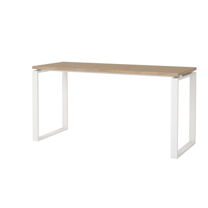 Home office writing desk in Jackson Hickory and white finish, Start2Finish furniture with spacious workspace and modern design.