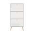 Start2Finish Bodo 3 Drawer Shoe Storage Cabinet in white, modern furniture piece with multiple drawers for organized shoe storage.
