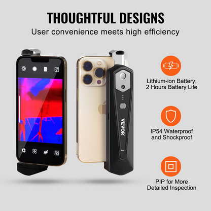Start2Finish thermal imaging camera for Android and iOS, high-resolution infrared thermal imager with WiFi and visual camera.