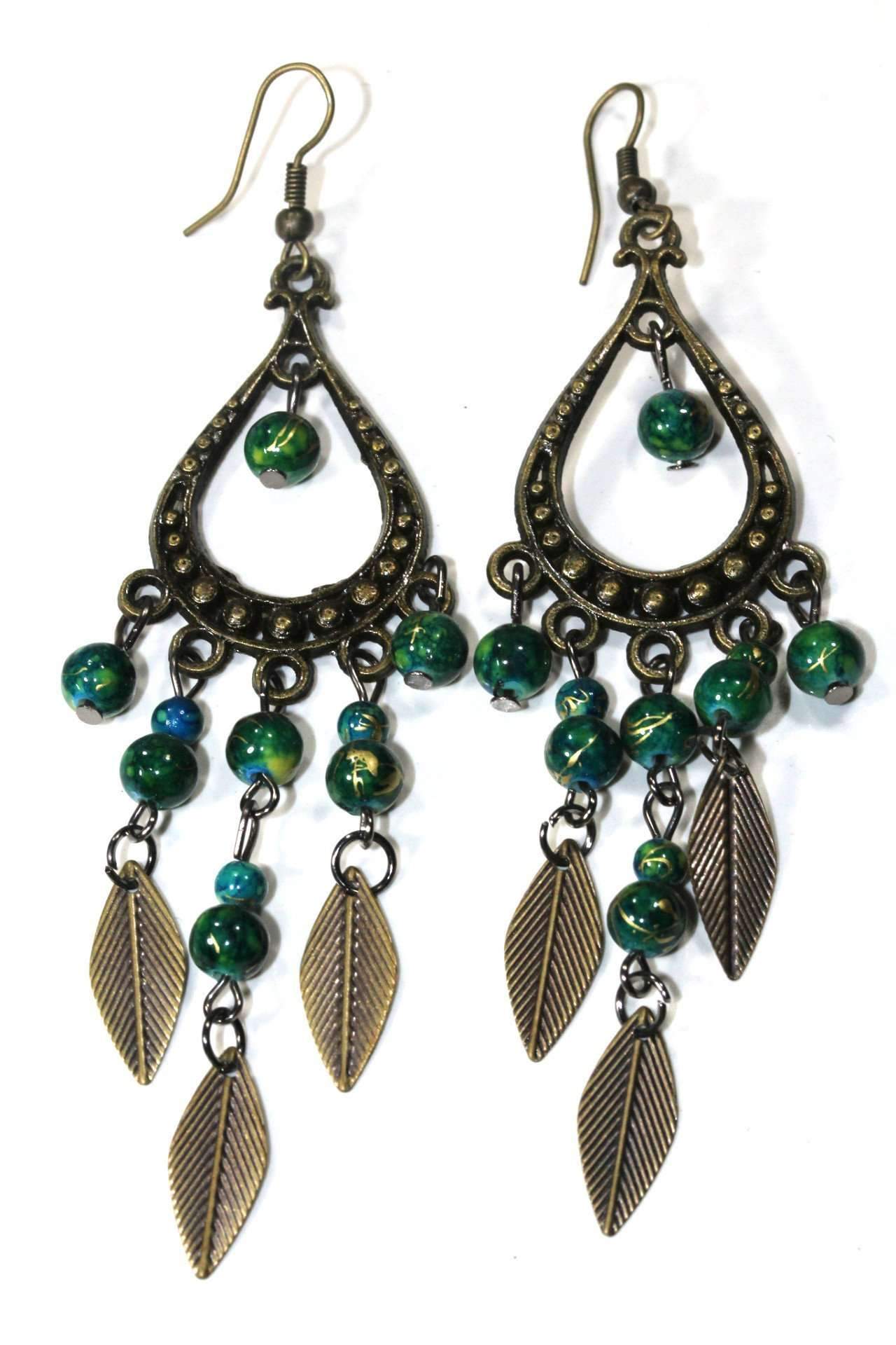 Silver Hestia Free Spirit Leaf Dangler Earrings featuring delicate leaf-shaped silver earrings with intricate details.