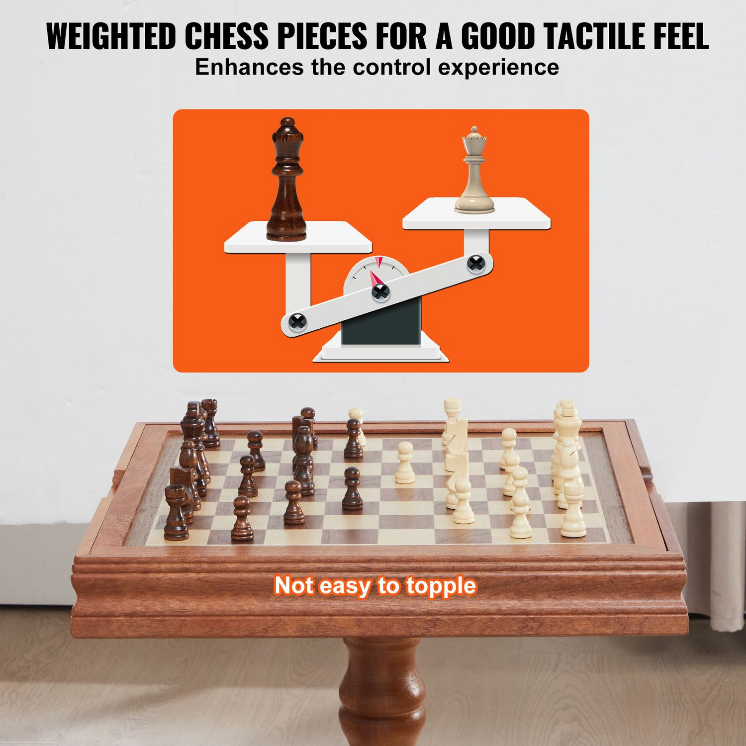 Start2Finish VEVOR 3-in-1 wooden game table with chess, checkers, and backgammon boards, 18-inch deluxe combo game set for family fun.