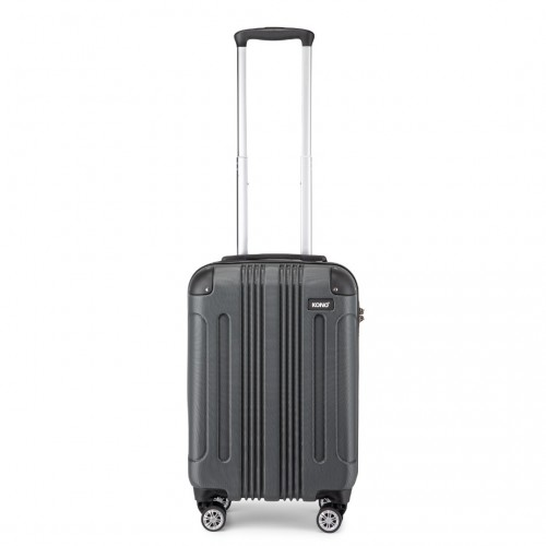 Grey Kono 19-inch lightweight ABS hard shell cabin suitcase with telescopic handle and wheels, ideal for travel carry-on luggage.