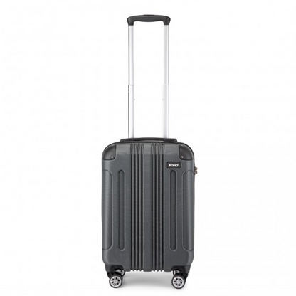 Grey Kono 19-inch lightweight ABS hard shell cabin suitcase with telescopic handle and wheels, ideal for travel carry-on luggage.