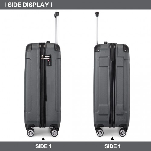 Start2Finish Kono 19-inch grey ABS lightweight hard shell carry-on suitcase with a compact design and travel-ready features.