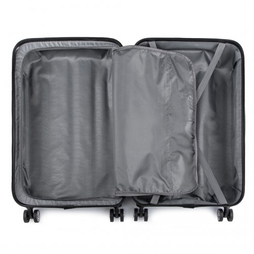 Grey Kono 19-inch lightweight ABS hard shell carry-on luggage with handle and wheels, designed for travel and easy maneuverability.