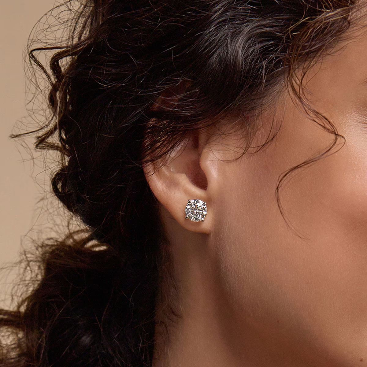 Start2Finish 5.00 CTW AGI Certified Lab Grown Round Diamond Stud Earrings in G/VS in 14K white or yellow gold.