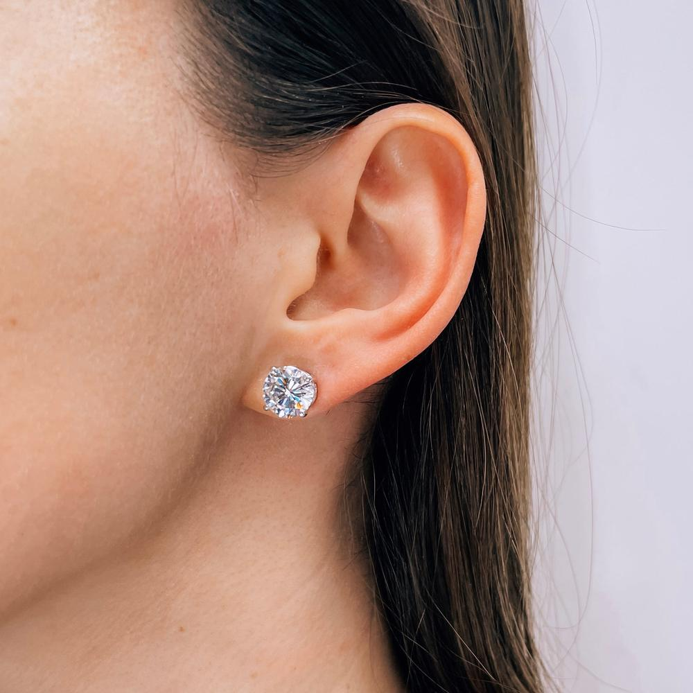 Start2Finish 5.00 CTW AGI Certified Lab Grown Round Diamond Stud Earrings in G/VS with 14K white or yellow gold setting