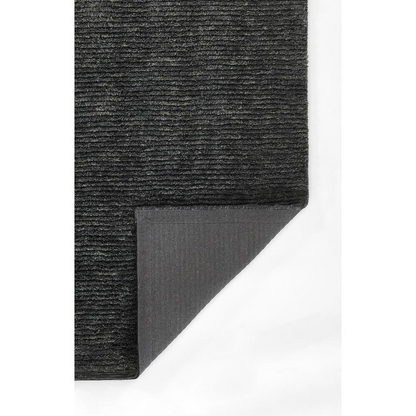Charcoal transitional rectangle area rug from Start2Finish, 8x10 feet, with modern geometric pattern and soft texture.