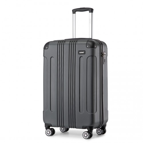 Grey Kono 19-inch lightweight ABS hard shell cabin suitcase by Start2Finish with a compact design and travel handle.