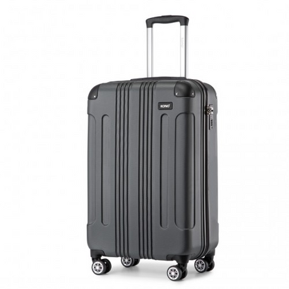 Grey Kono 19-inch lightweight ABS hard shell cabin suitcase by Start2Finish with a compact design and travel handle.