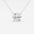 Lab grown 3.00 ct round diamond solitaire pendant in 14K white or yellow gold, with floating design and AGI certification.