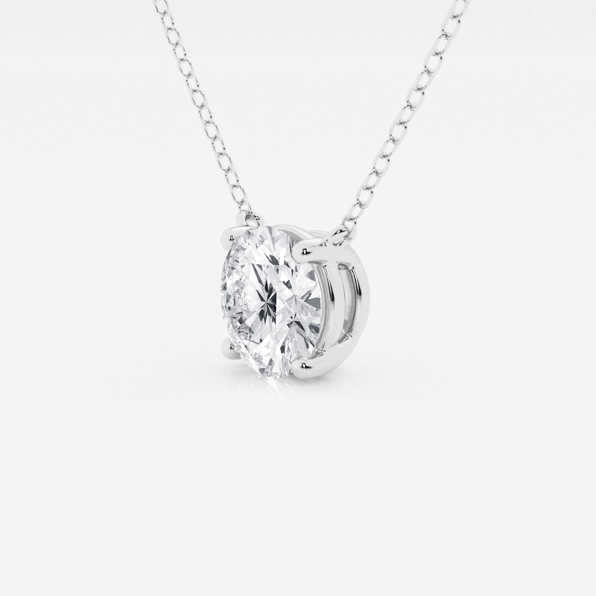 Start2Finish 3.00 ct lab grown round diamond floating solitaire pendant in 14K white or yellow gold, AGI certified jewelry.