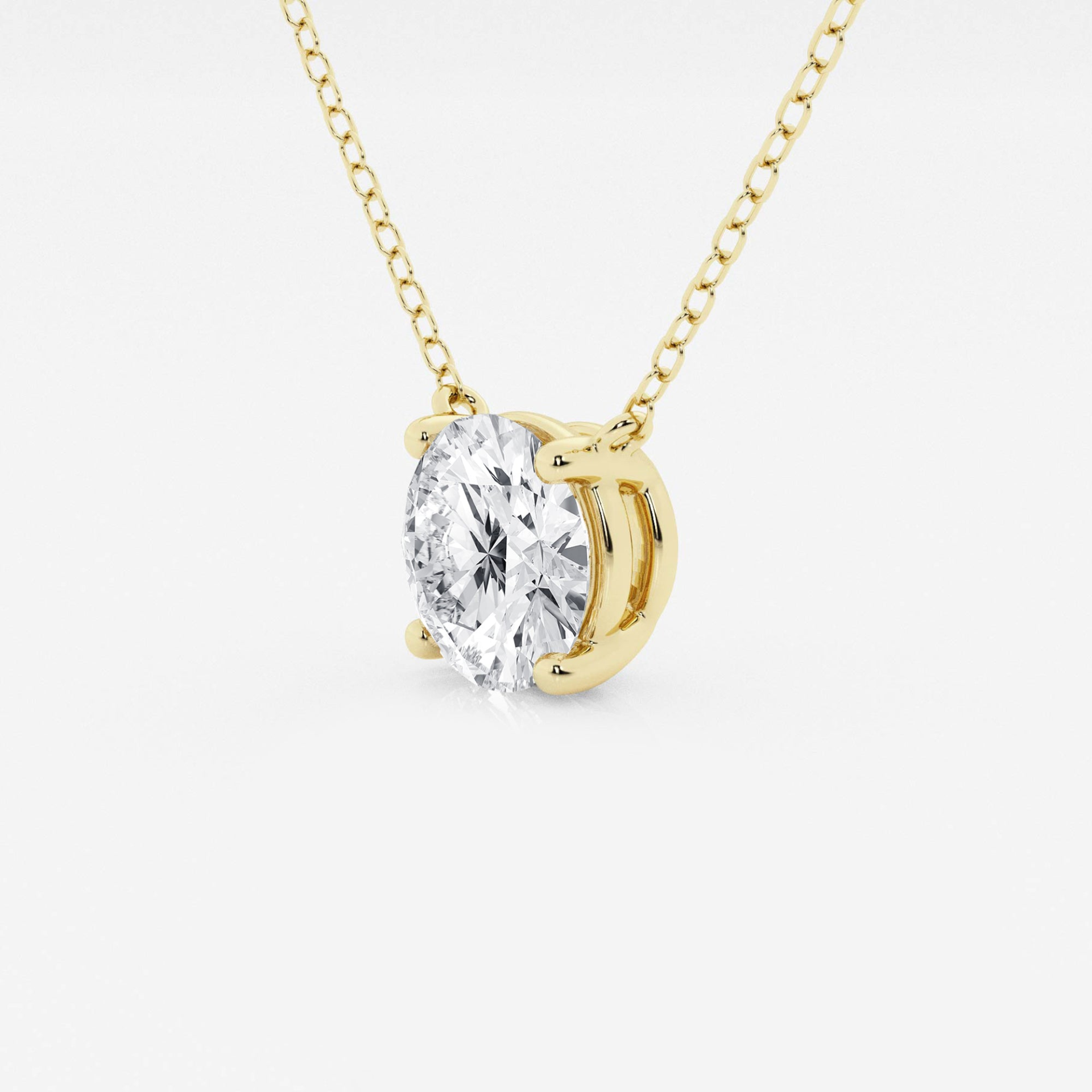 Lab grown 3.00 ct round diamond floating solitaire pendant in 14K gold, AGI certified, with elegant design and sparkling gemstone.
