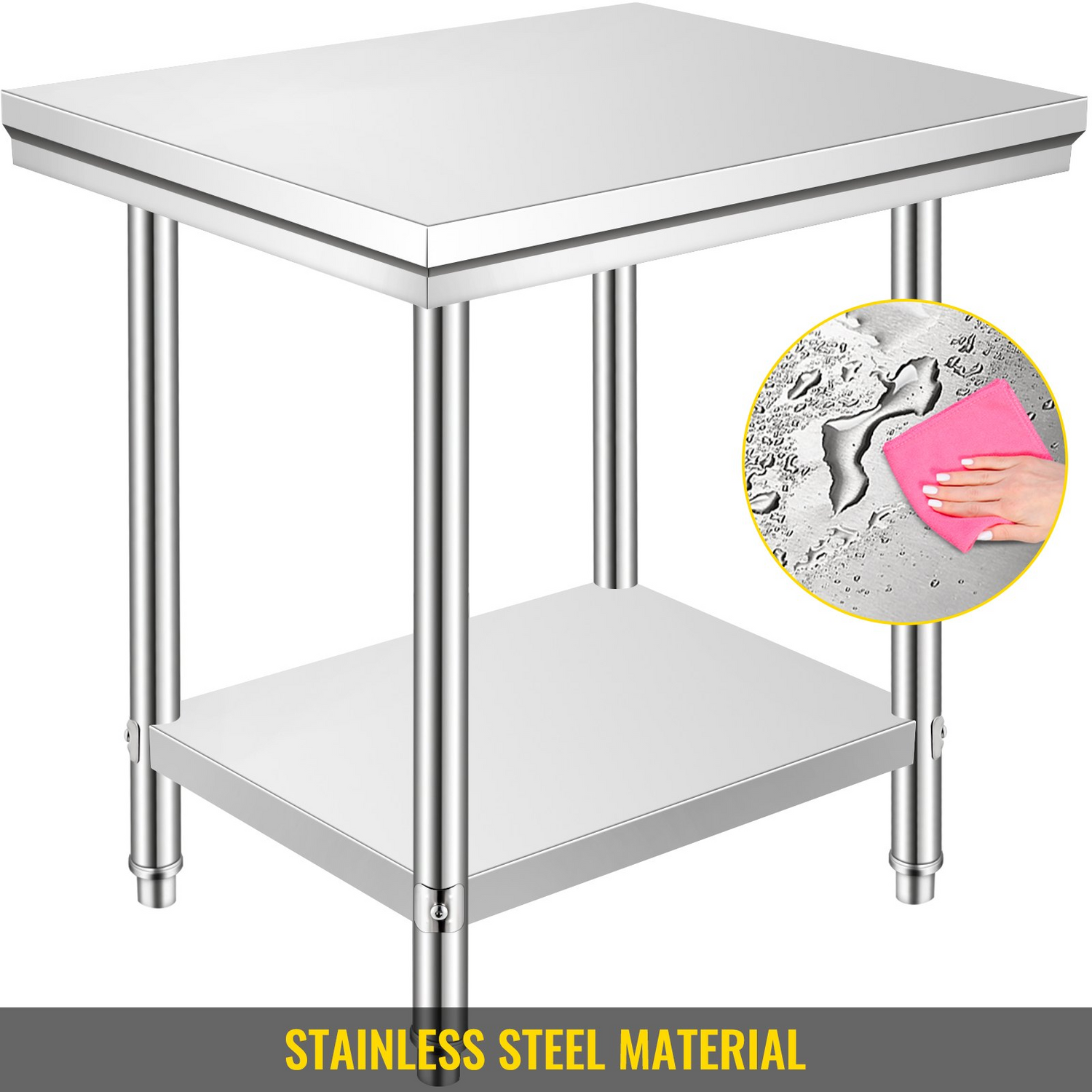Start2Finish stainless steel prep table with adjustable height levels, durable work surface, and 700 lbs capacity for commercial kitchens.