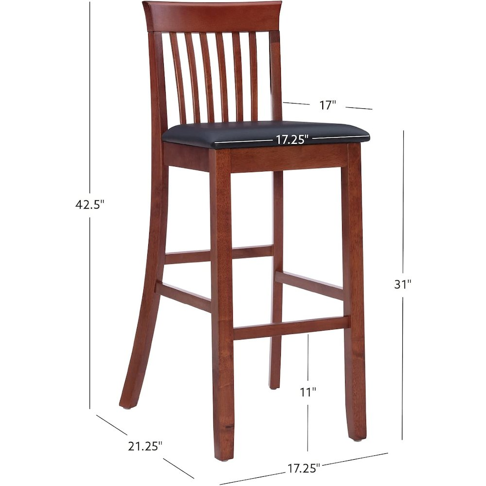 Start2Finish Triena 30-inch craftsman bar stool with wooden seat and metal frame, showcasing sturdy construction and modern design.