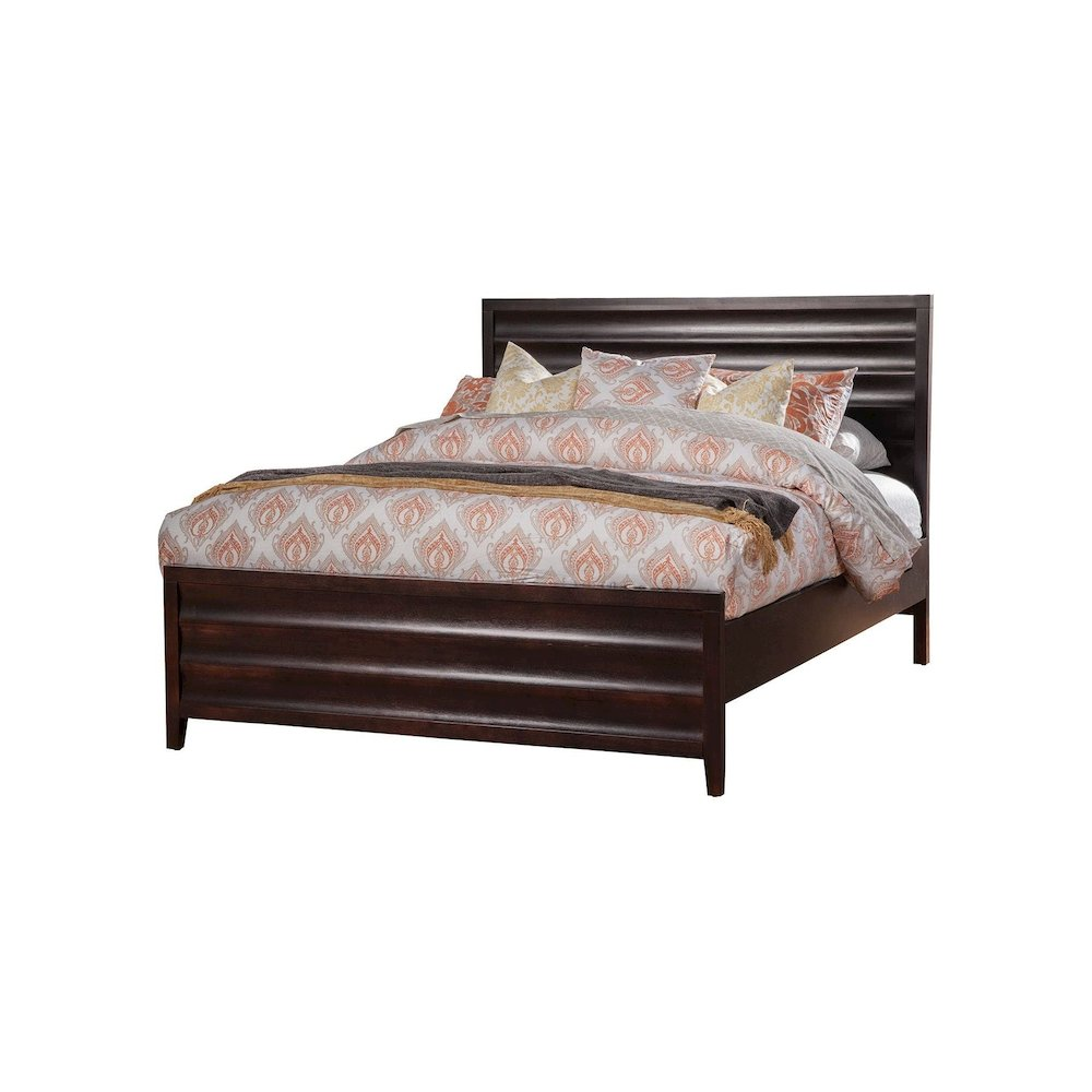 Start2Finish Legacy Queen Panel Bed in black cherry finish, showcasing the elegant headboard and classic furniture design.