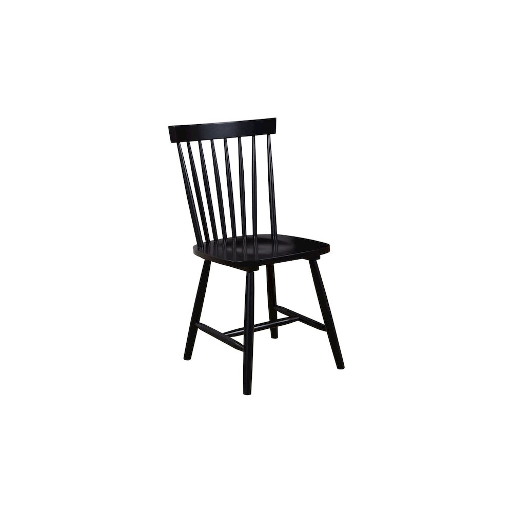 Set of 2 black Lyra side chairs by Start2Finish with sleek modern design, featuring curved backrests and wooden legs.