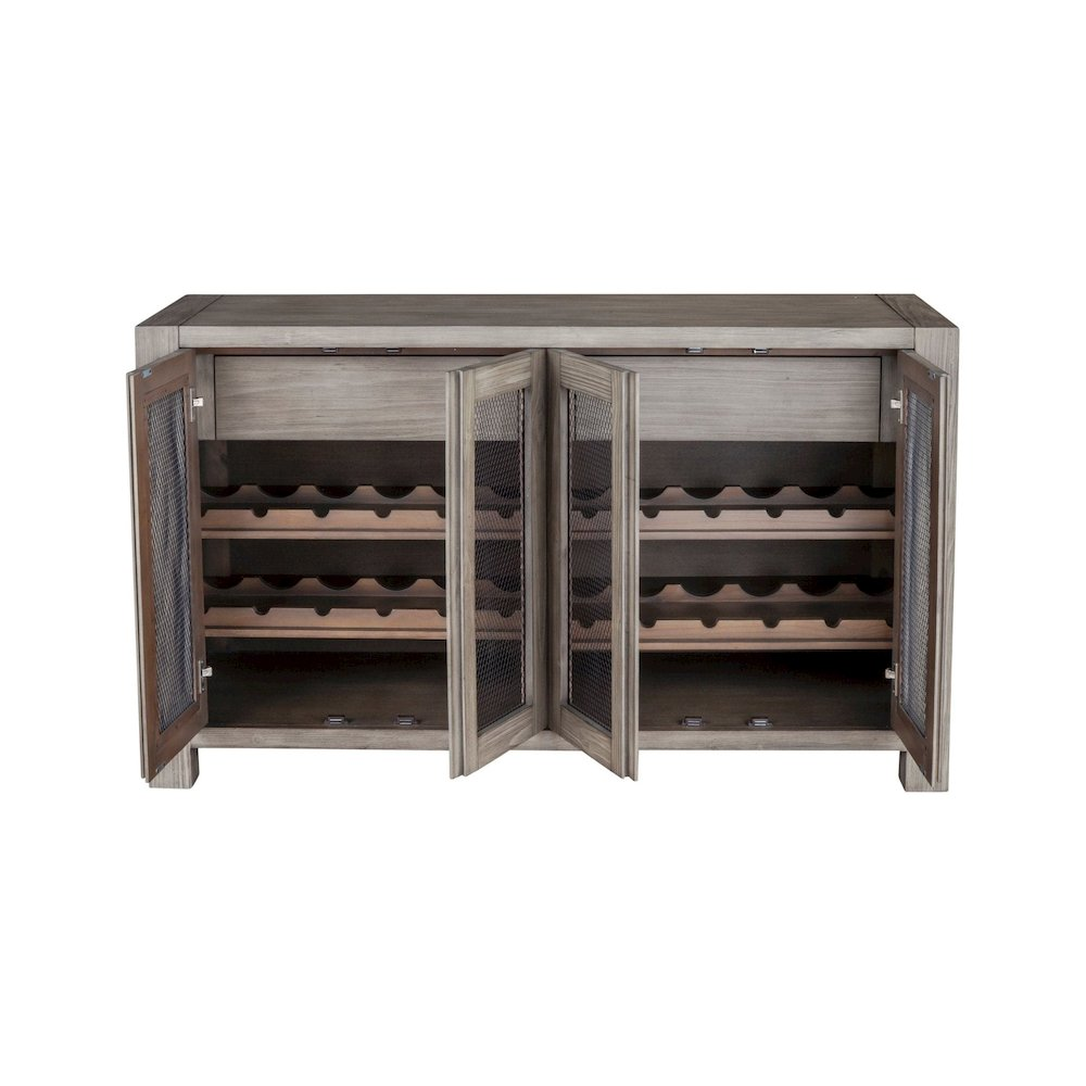 Start2Finish Fallon sideboard furniture with wooden finish, featuring drawers and cabinet doors for storage.