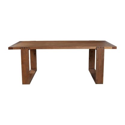 Ayala dining table by Start2Finish featuring a wooden surface with four sturdy legs and a modern, minimalist design.