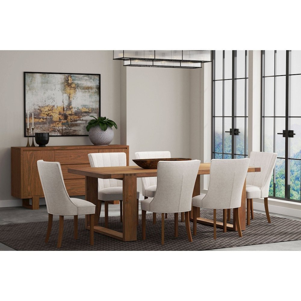 Ayala dining table by Start2Finish featuring a modern wooden design with a spacious tabletop and sturdy legs.