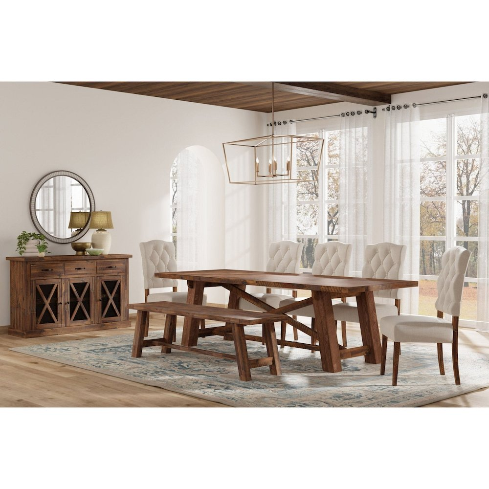 Medium brown Newberry Bench by Start2Finish featuring a wooden seat and sturdy legs, ideal for entryways or living rooms.