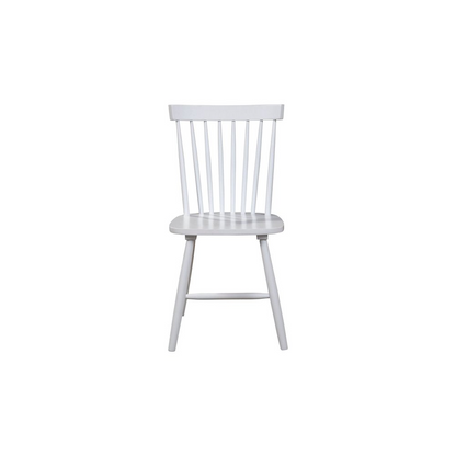 Set of 2 white Lyra side chairs by Start2Finish, featuring sleek modern furniture design with smooth curved backs and wooden legs.