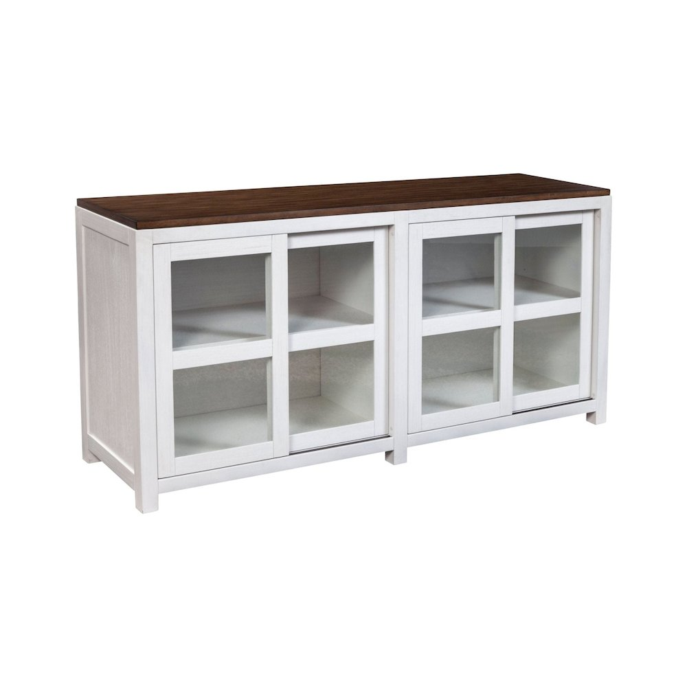 Large Donham Display Cabinet by Start2Finish showing glass doors, wooden shelves, and a spacious furniture design.