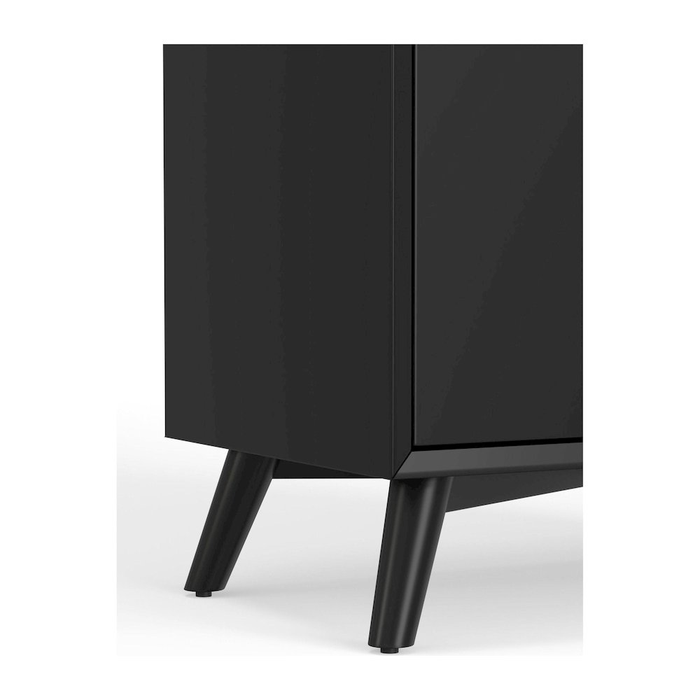 Flynn Small Black Bar Cabinet by Start2Finish, modern furniture piece with storage compartments and sleek finish