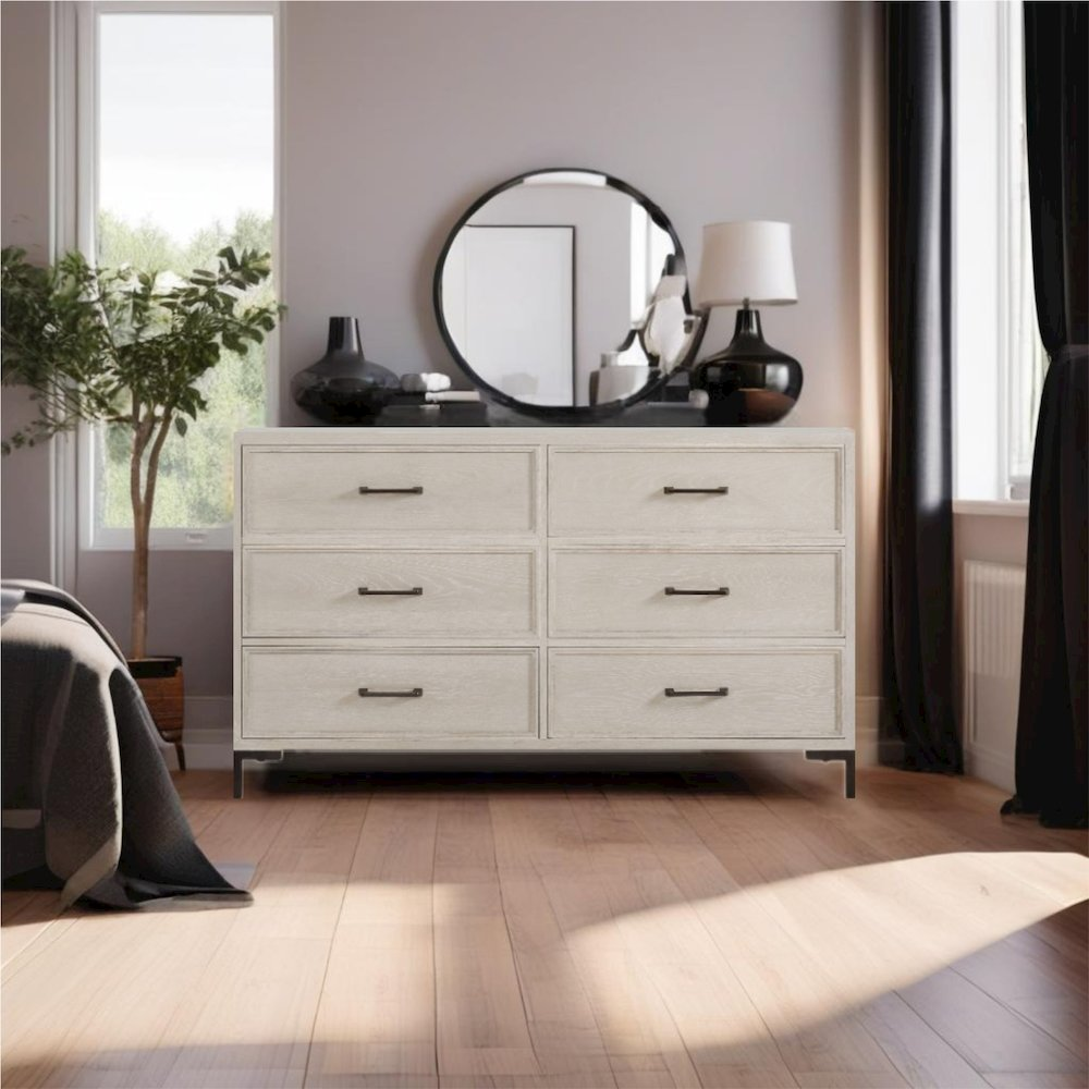 Start2Finish Bradley Dresser with multiple drawers and modern wooden finish, showcasing its sleek, functional bedroom storage design.