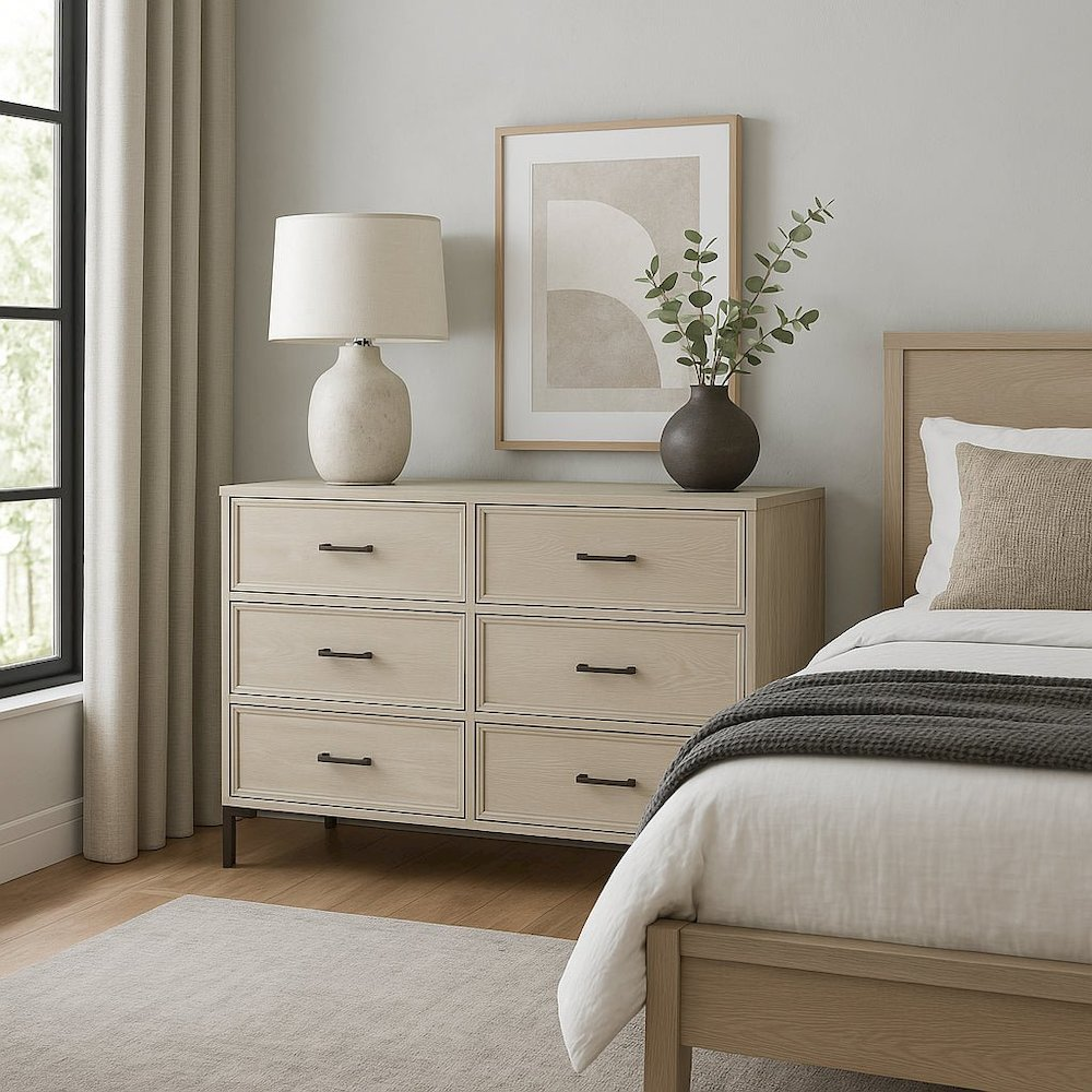 Start2Finish Bradley Dresser with multiple drawers, dark wood finish, and modern design for bedroom storage.