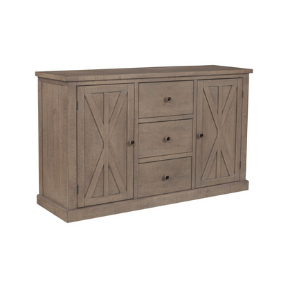 Start2Finish Arlo sideboard furniture with sleek wood finish and modern design, featuring cabinet doors and storage compartments.