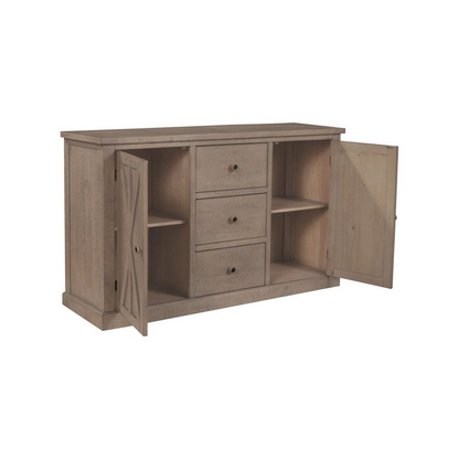 Start2Finish Arlo sideboard furniture with sleek wood finish and modern design, featuring multiple storage compartments.