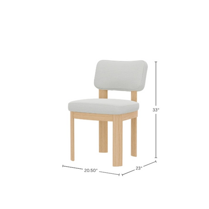 Pair of Gabrielle Side Chairs in light oak wood, stylish and modern seating for dining or living spaces.