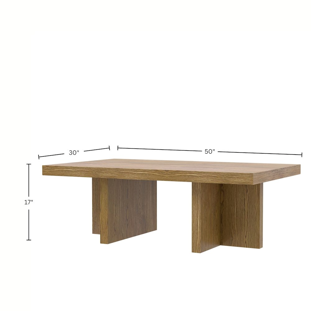 Donte rectangular oak coffee table by Start2Finish featuring a sleek wooden surface and modern furniture design.