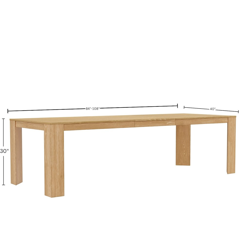 Start2Finish Carter extension dining table in natural wood, showcasing its sleek surface and extendable design.