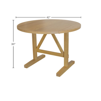 Start2Finish Eleanor round dining table with wooden finish and sturdy legs, ideal for modern kitchen or dining room settings.