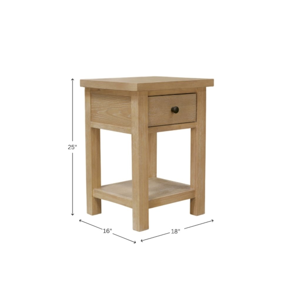 Start2Finish Emilia End Table with a sleek wooden finish, featuring a modern design and smooth surface for living room use.
