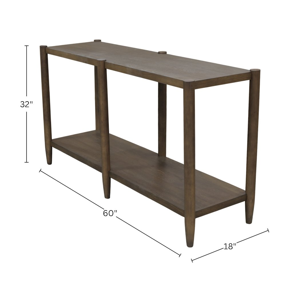 Start2Finish Sinclair Walnut Console Table, showcasing a sleek wooden furniture piece with a modern design and smooth finish.
