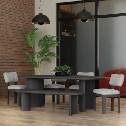 Set of two black Gabrielle Side Chairs by Start2Finish, featuring a sleek design with cushioned seats and wooden legs.