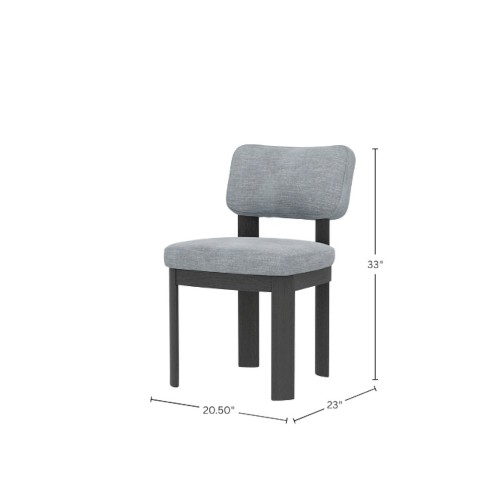 Set of two black Gabrielle side chairs by Start2Finish, showcasing modern furniture with sleek design and sturdy construction.