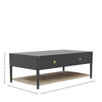 Cleo coffee table in charcoal gray with sleek modern design, featuring a smooth surface and sturdy legs from Start2Finish.