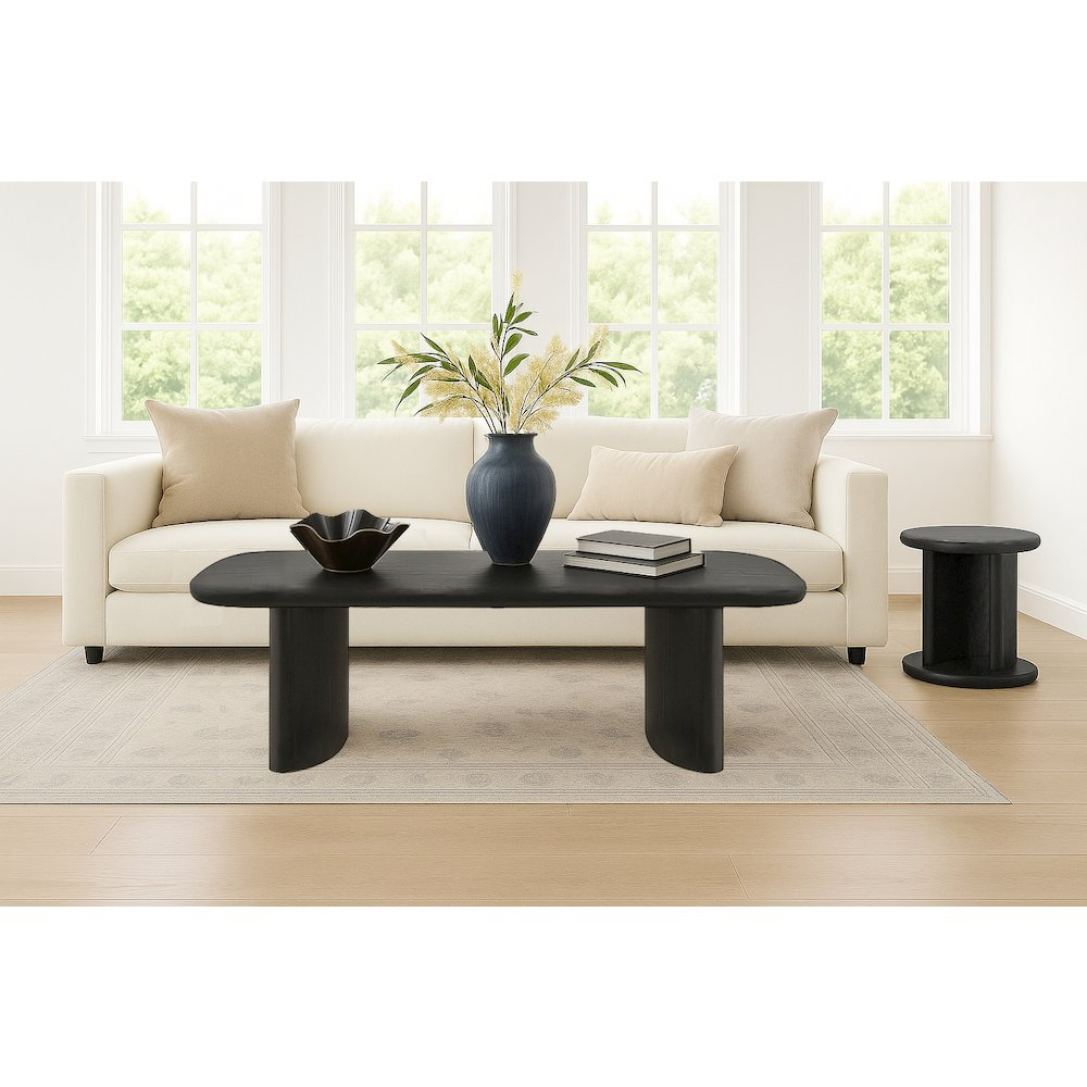 Black Gabrielle End Table by Start2Finish, showing a modern furniture piece with a sleek black finish and minimalist design.