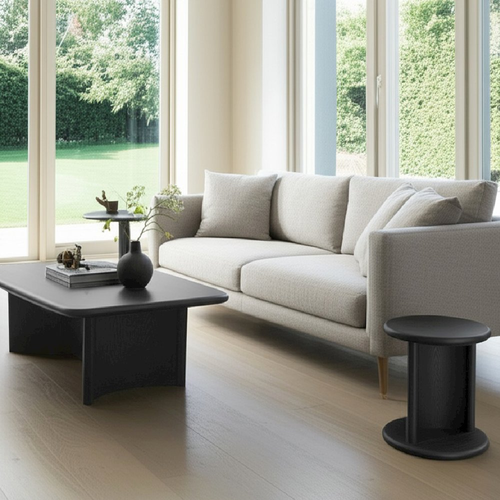 Gabrielle End Table by Start2Finish in black with a sleek, modern design and smooth surface, ideal for living room or bedroom.