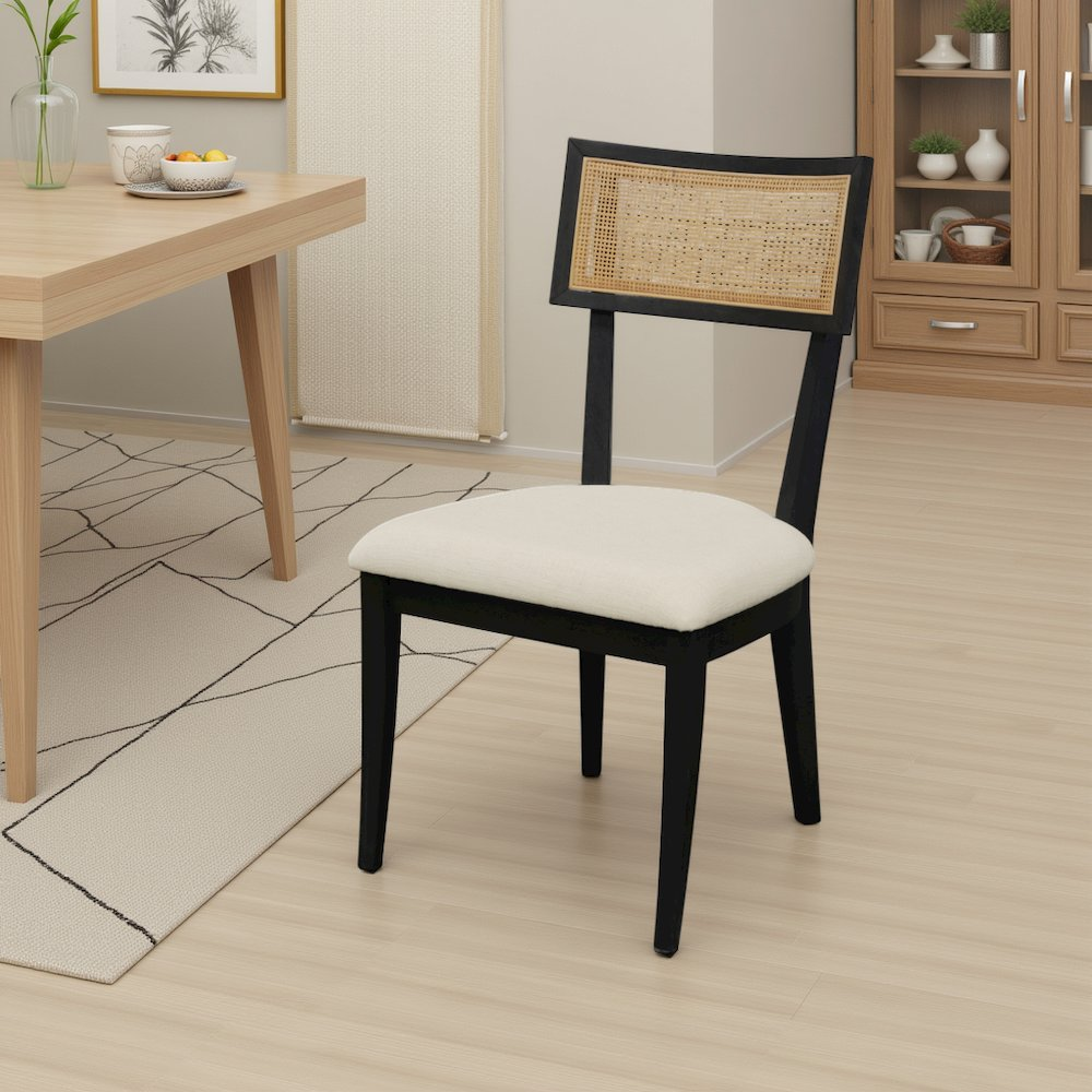 Pair of Start2Finish Oscar Side Chairs featuring sleek design, wooden legs, and cushioned seats, set of two for dining or living space.