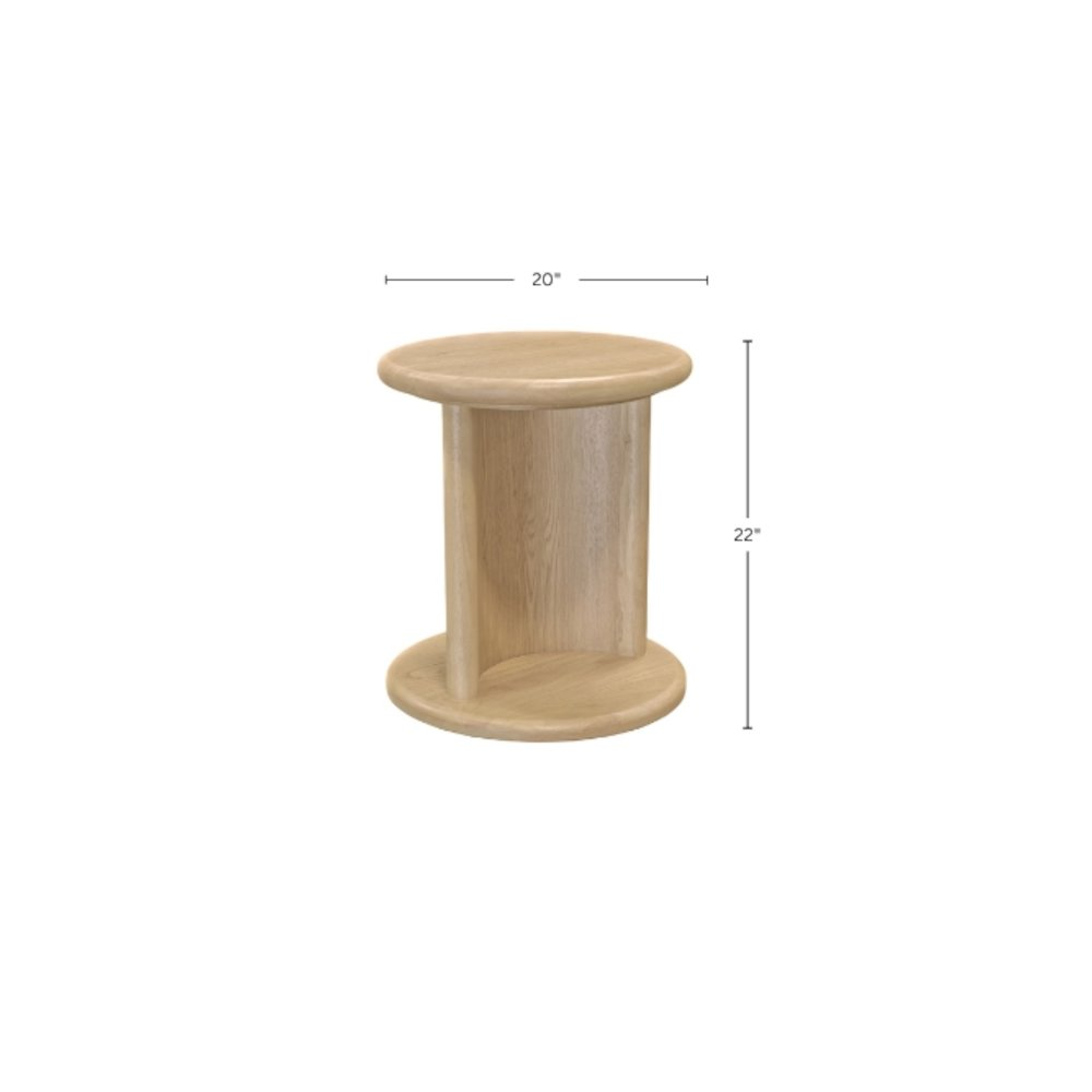 Start2Finish Gabrielle End Table in light oak wood with a sleek, modern design and smooth finish, perfect for living room decor.