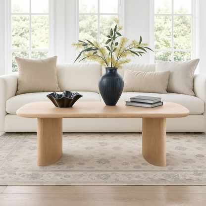Start2Finish Gabrielle Coffee Table in light oak wood with sleek, modern design and smooth surface for living room decor
