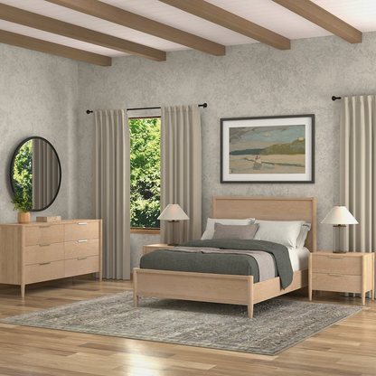 Start2Finish Sinclair Nightstand in natural wood finish, modern furniture with a sleek design and storage drawer.