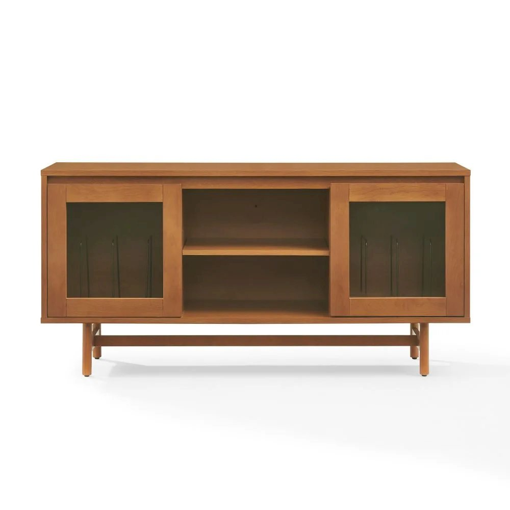 Start2Finish Dempsey record player cabinet with built-in vinyl storage, showcasing a stylish wooden furniture piece with record and vinyl slots.