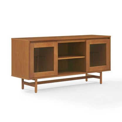 Start2Finish Dempsey record player cabinet with vinyl storage, wooden furniture featuring a sleek design and spacious interior.