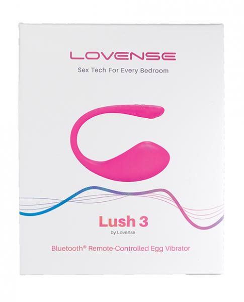 Close-up of the Lovense Lush 3 adult toy showing its sleek design and control features.